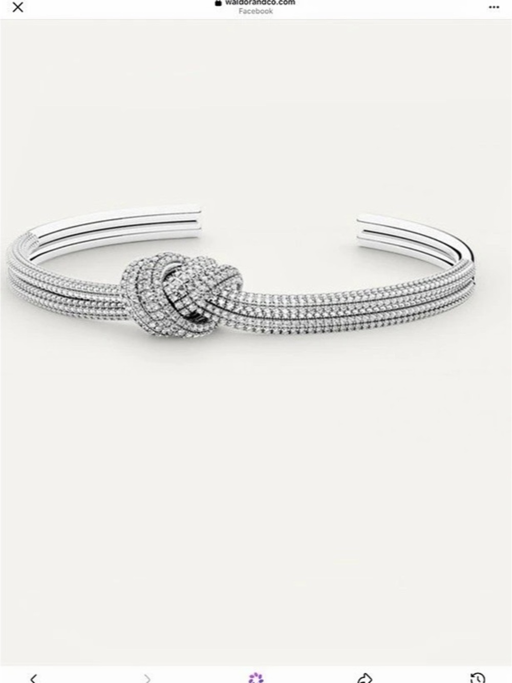 Waldor & Co. Dual Knot Bangle Pavè. Silver Bracelet